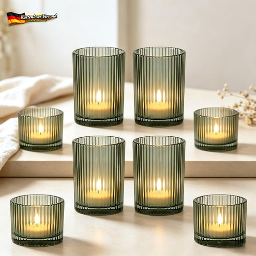 Teelichthalter glas grün - glas,