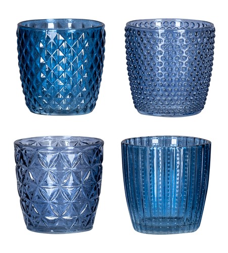 4er set windlicht 5cm glas - 4er,