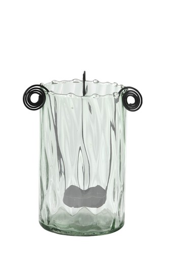 Windlicht glas grün - grün, Ø14cm