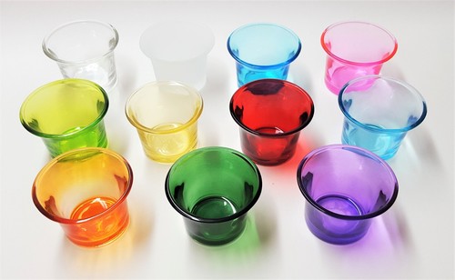 Teelichtglas 11 farben - teelichtglas,