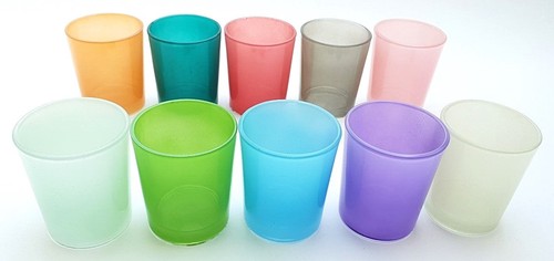 Teelichtglas vintage pastell - vintage,