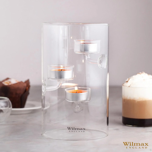 Wilmax teelichthalter aus glas - teelichthalter,