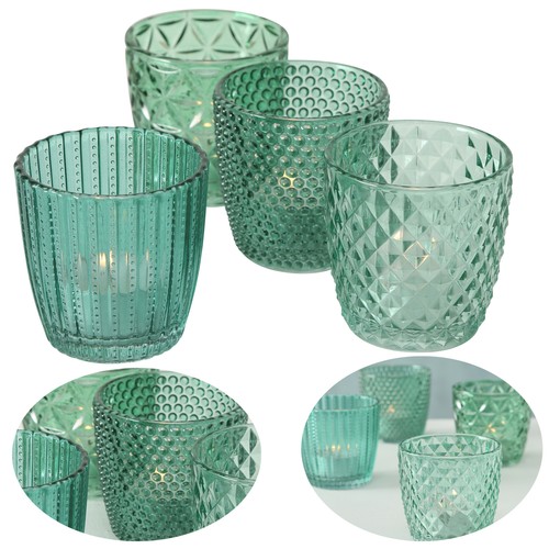Glas teelicht halter - 4x,